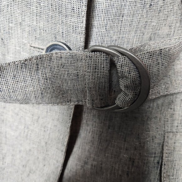 John Meyer Collection Linen Blend Tan Utility Blazer Jacket w/Belt-Size 16 NWT - Picture 4 of 11